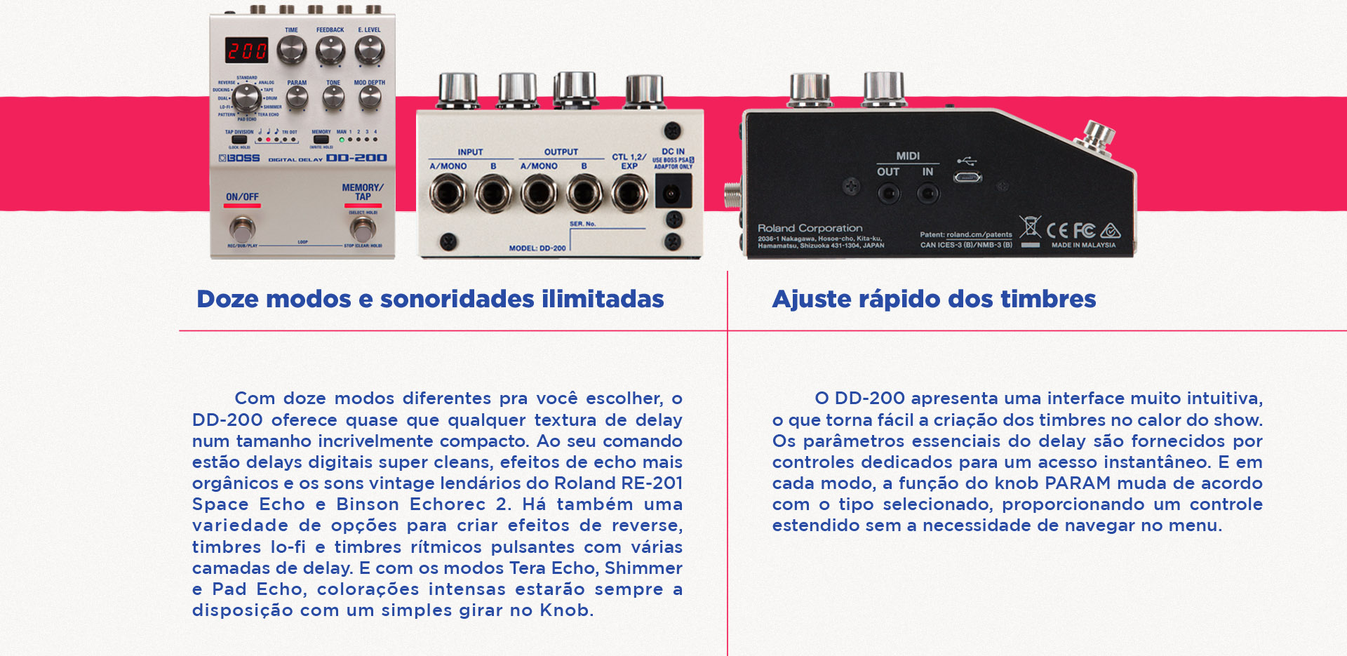 Descrição do Pedal Boss DD-200 Digital Delay