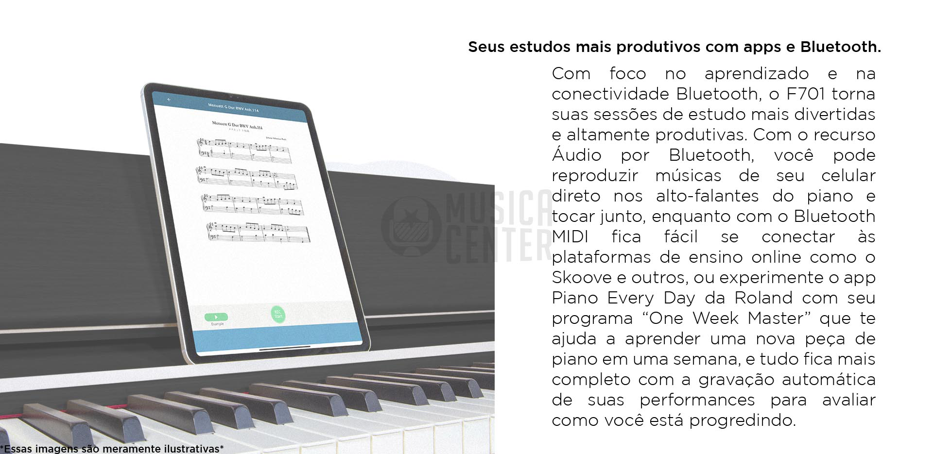 Piano Digital Roland FP701 ajuda nos seus estudos mais produtivos com apps e Bluetooth.