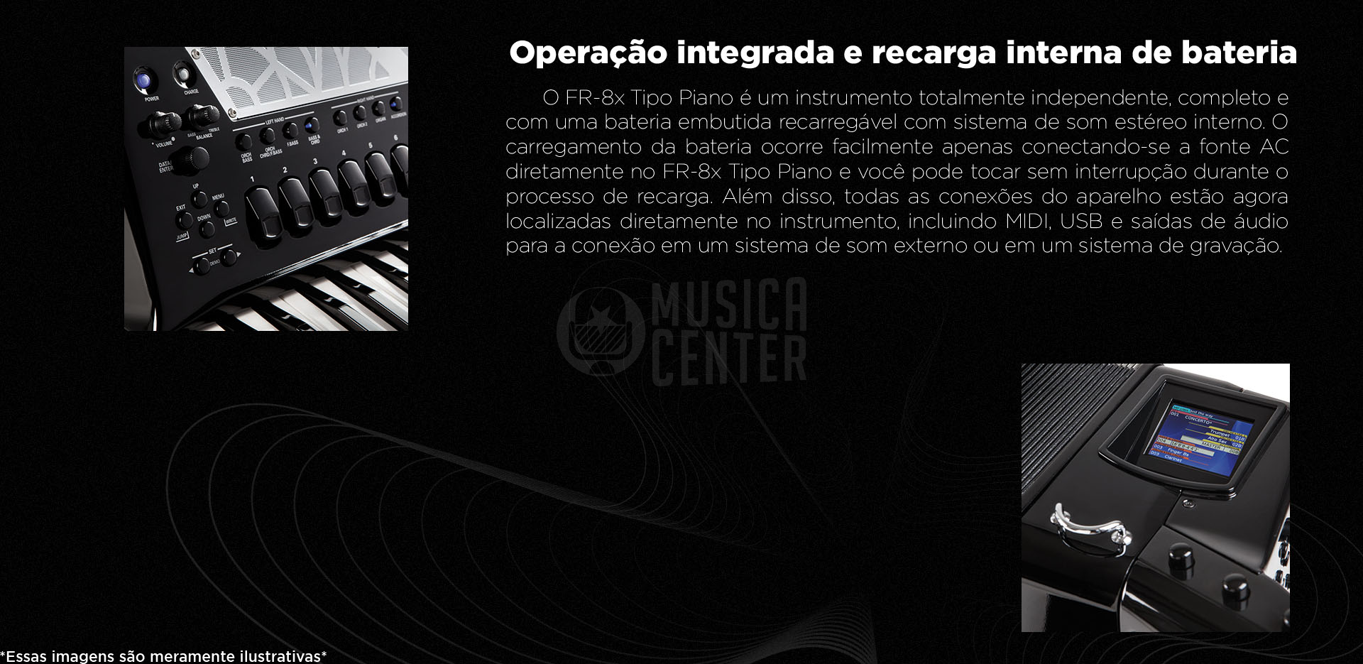 Acordeon Roland FR-8X V-Accordion flexível para uma variação de situações musicais