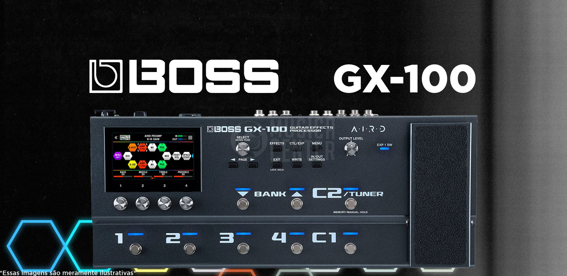 Pedaleira BOSS GX-100 Processador de Efeitos para Guitarra