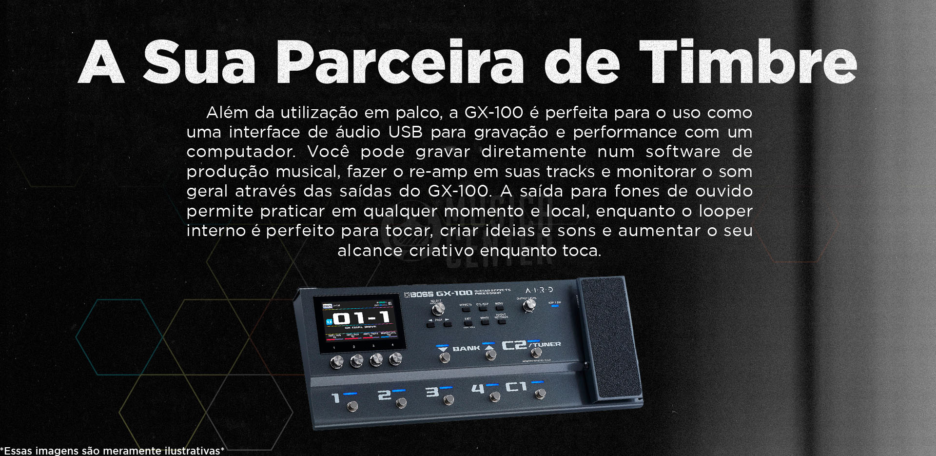 Descrição da Pedaleira BOSS GX-100 Processador de Efeitos para Guitarra