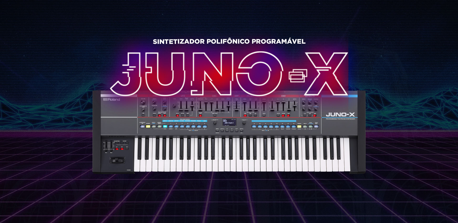Teclado Roland JUNO-X Sintetizador Polifônico