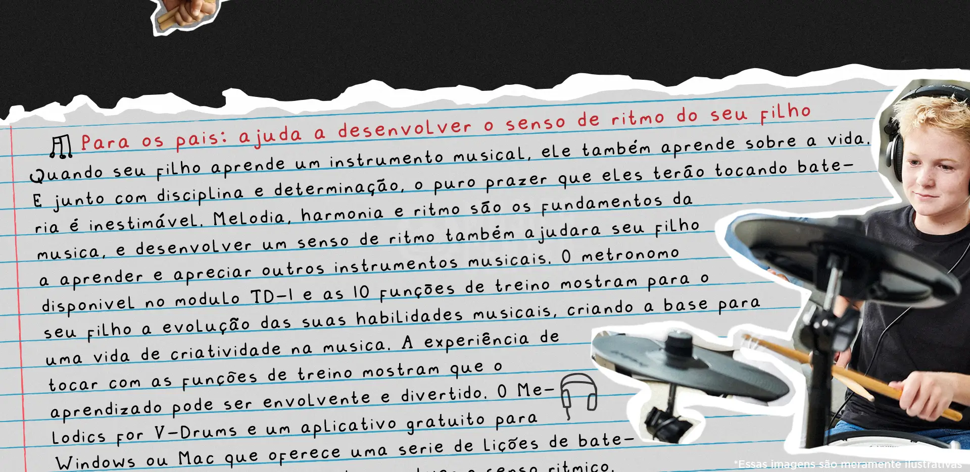 Bateria Eletronica Roland TD-1DMK perfeita crianças que gostam de estudar musica