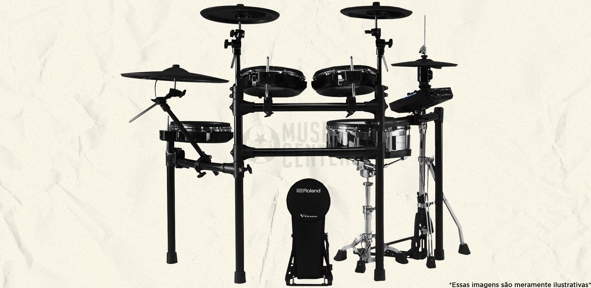 Imagem artística da Bateria Eletrônica Roland TD-27KV, sob encomenda na Musica Center