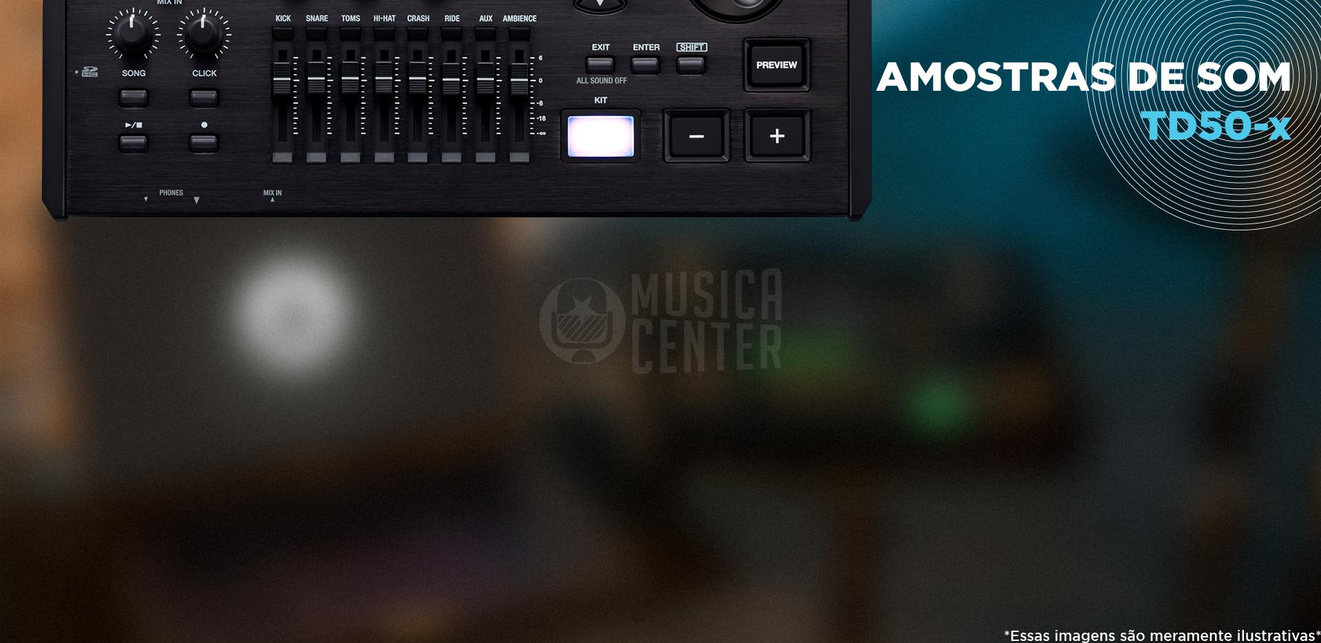 Bateria Eletrônica Roland VAD-706 vem equipada com o Modulo Roland TD-50x e tecnologia prismatic sound